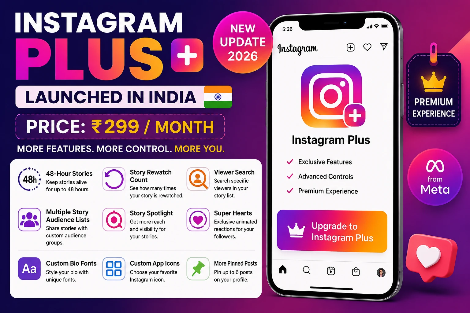 Instagram Plus India Price Features Benefits 2026