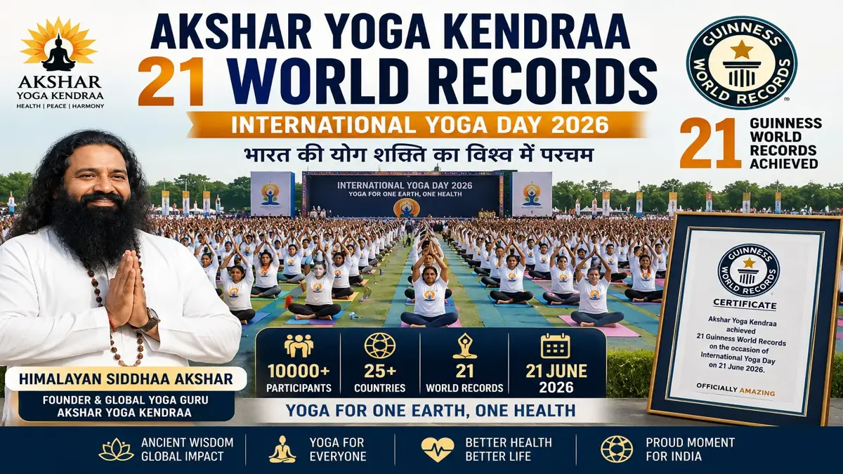 Akshar Yoga Kendraa 21 World Records International Yoga Day 2026