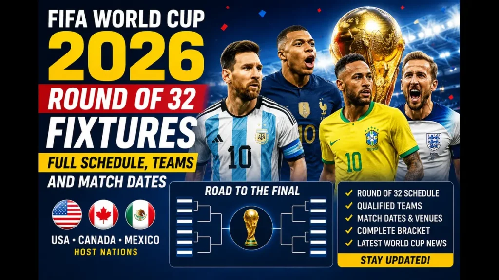 FIFA World Cup 2026 Round of 32 Fixtures Full Schedule Teams and Match Dates