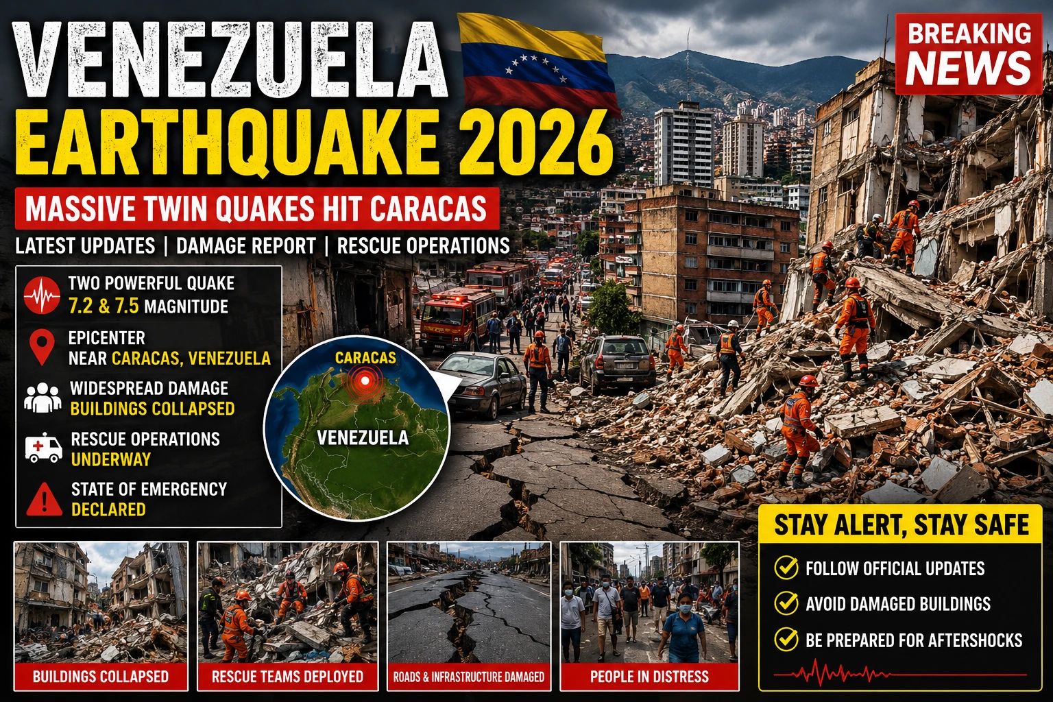 Venezuela Earthquake 2026 Building Collapse Rescue Operation