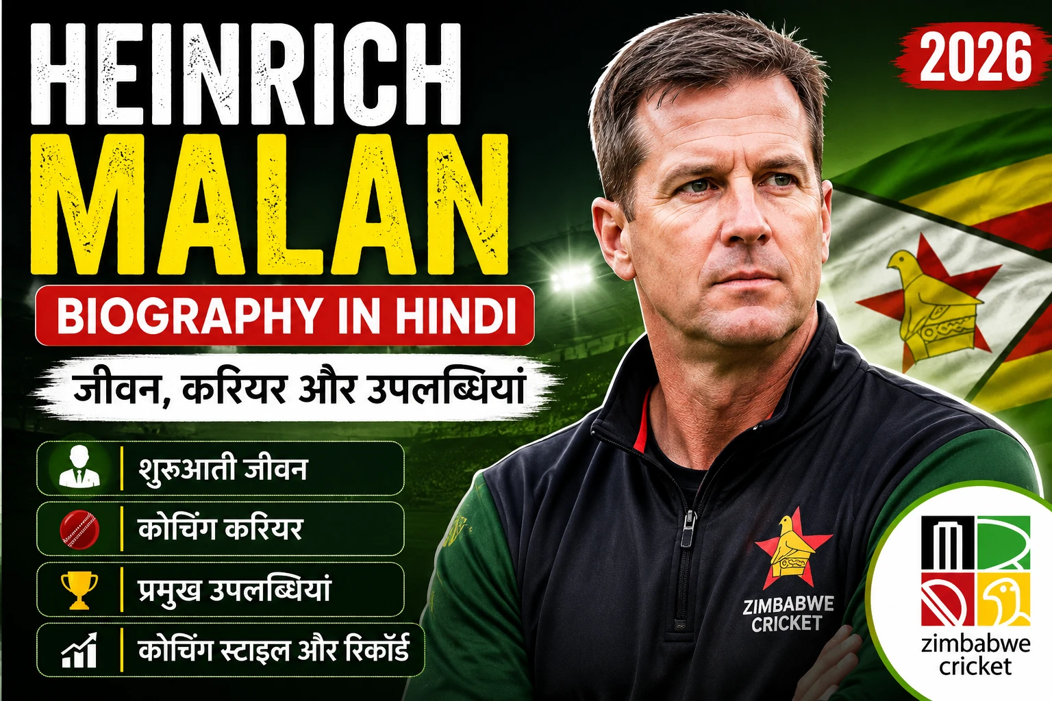 Heinrich Malan Biography in Hindi 2026 – Zimbabwe Cricket Coach