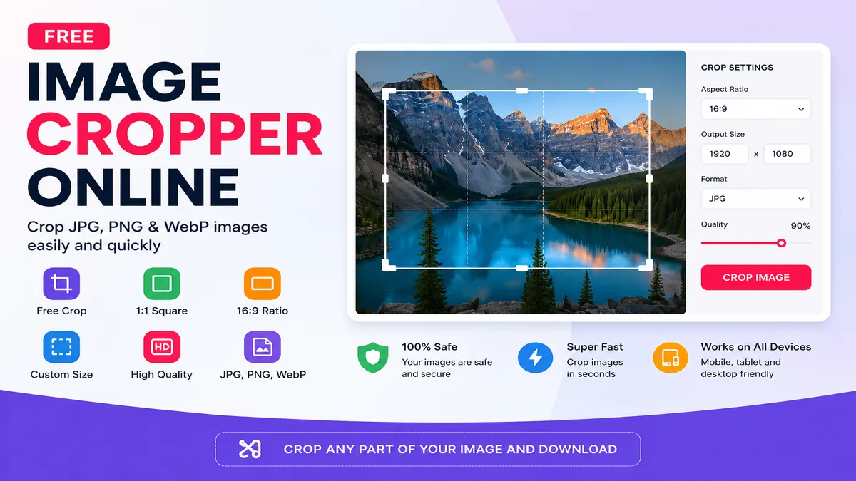 Image Cropper Online for JPG PNG and WebP images
